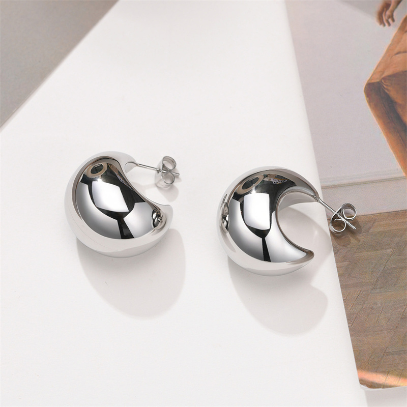 Irregular Liquid Metal Earrings Personality Retro Geometric Hollow Out Earrings Woman Party Travel Christmas: black chrome