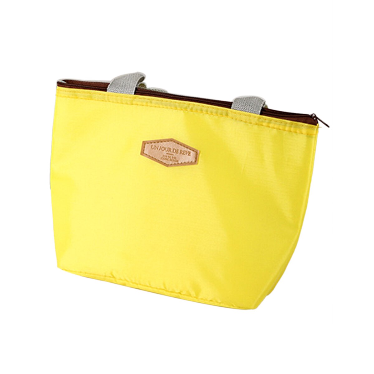 Fiambrera aislante Oxford para mujeres y hombres, bolsa térmica con cremallera: YELLOW