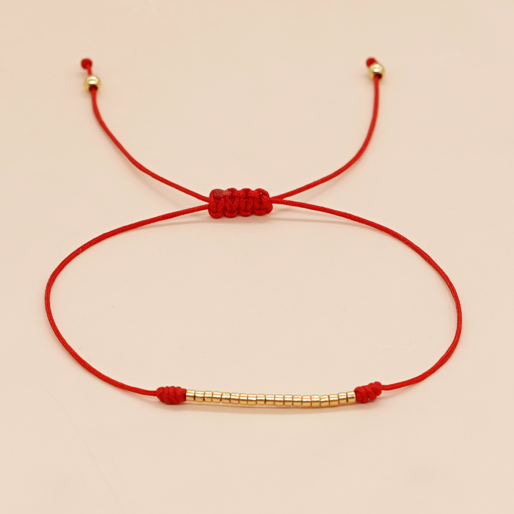 Go2Boho-Pulseras con dijes de cadenas multicapa para hombre y mujer, pulsera de la suerte con cuentas de mal de ojo, cuerda roja, de joyería hecho a mano: Bañado en rodio de imitación
