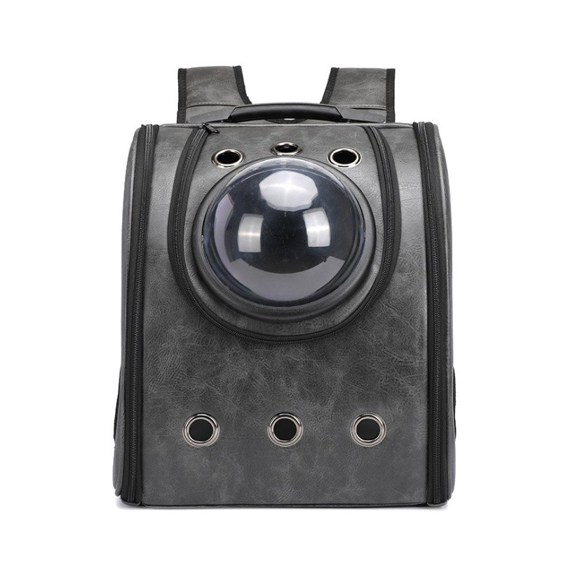 pet puppy cat bag pet space capsule dog travel carrier space leather capsule pet dog carrier backpack sports outdo: Gray