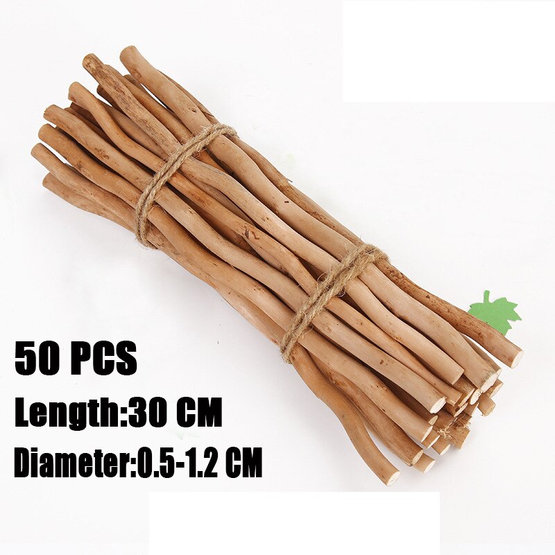 50 Stuks Houten Stok Natuurlijke Tak Boomschors Log Schijven Sticks Diy Ambachtelijke Benodigdheden Voor Bruiloft Party Schilderij Decoratie: 13-30cm