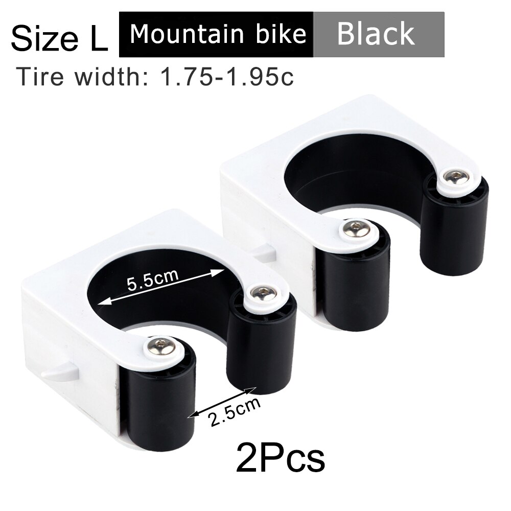 Bicycle Parking Rack Buckle Indoor Vertical Bike Storage Portable Wall Mount Hook Mountain Road Bike Cycling Display Stand: 2 Pcs Black Size L