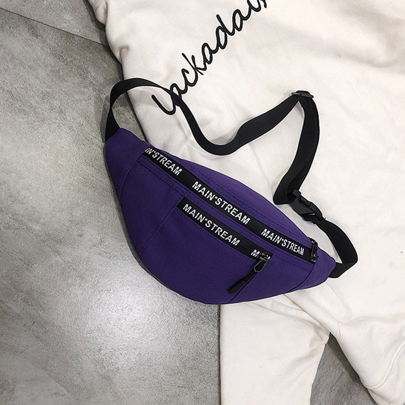 Women's Fanny Pack Casual Canvas Chest bag Simple Backpack Outdoor Sports Style Waist Bag Bum Belt Bags Leg Pouch 030411: Purple  waist bag