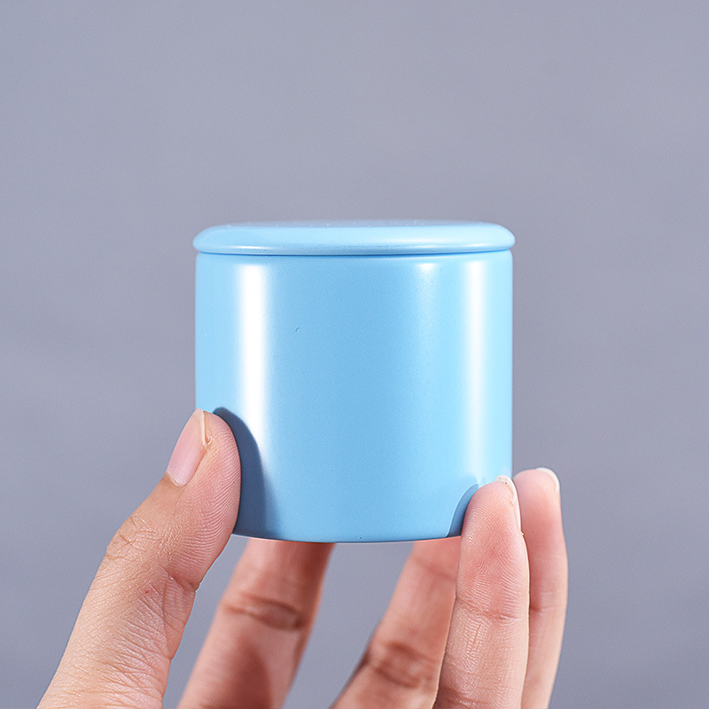 Small Metal Sealed Tea Box Caddy Round Tinplate Portable Travel Universal Tea Container Tea Coffee Spices Sugar Storage Jars: Style 2