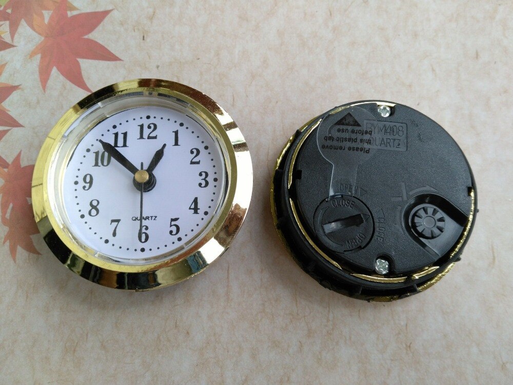 5PCS Gold Rim Diameter 50MM Insert Quartz Clock for Built - in Insert Clock Head DIY Desk Clock