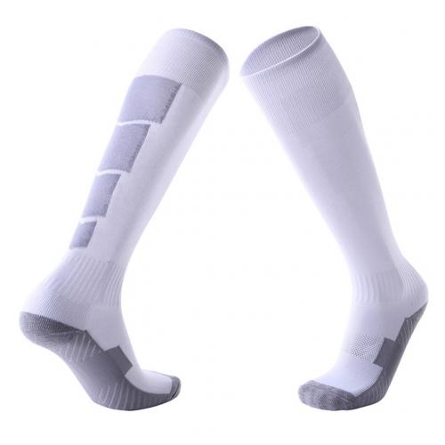 Adult Breathable Football Soccer Sports Training Men Sports High Tube Socks: White