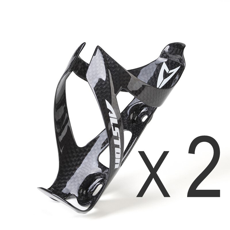 Ansjs soporte de botella de agua de bicicleta de carretera de fibra de carbono completo jaula MTB equipo de ciclo Ultra ligero mate/brillante: Black-L 2pcs