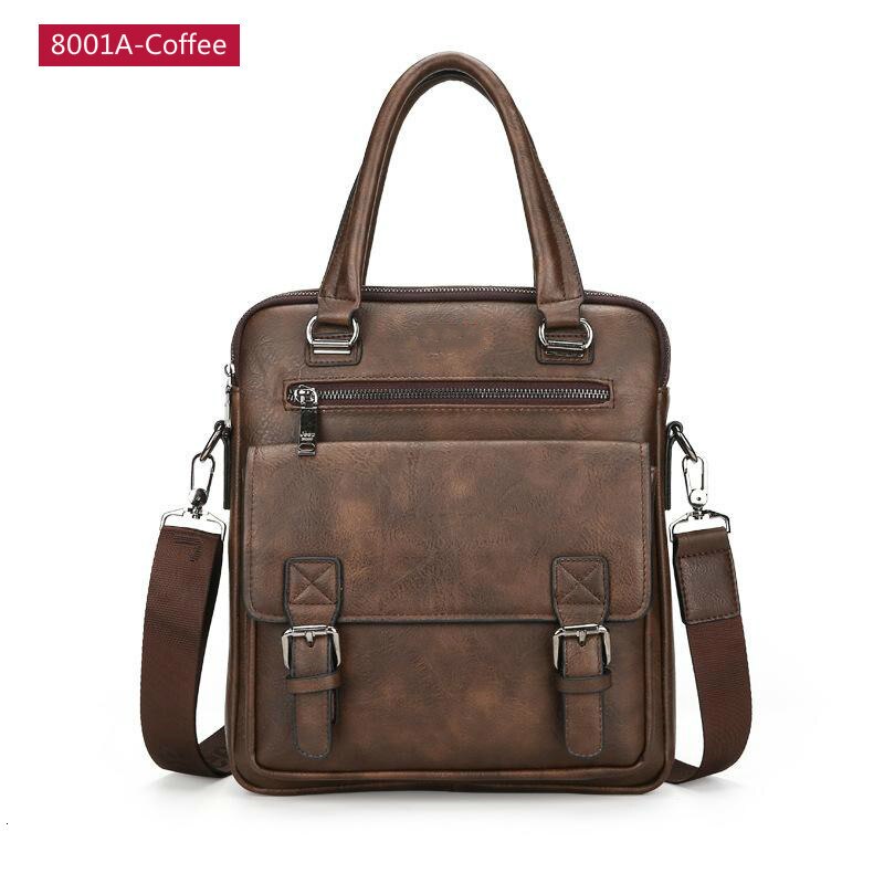 OYIXINGER cartelle da uomo borsa da uomo in pelle da lavoro borsa a tracolla a due tasche borsa a mano morbida borse per Laptop Bolso Bandolera Hombre: 8001A-Coffee