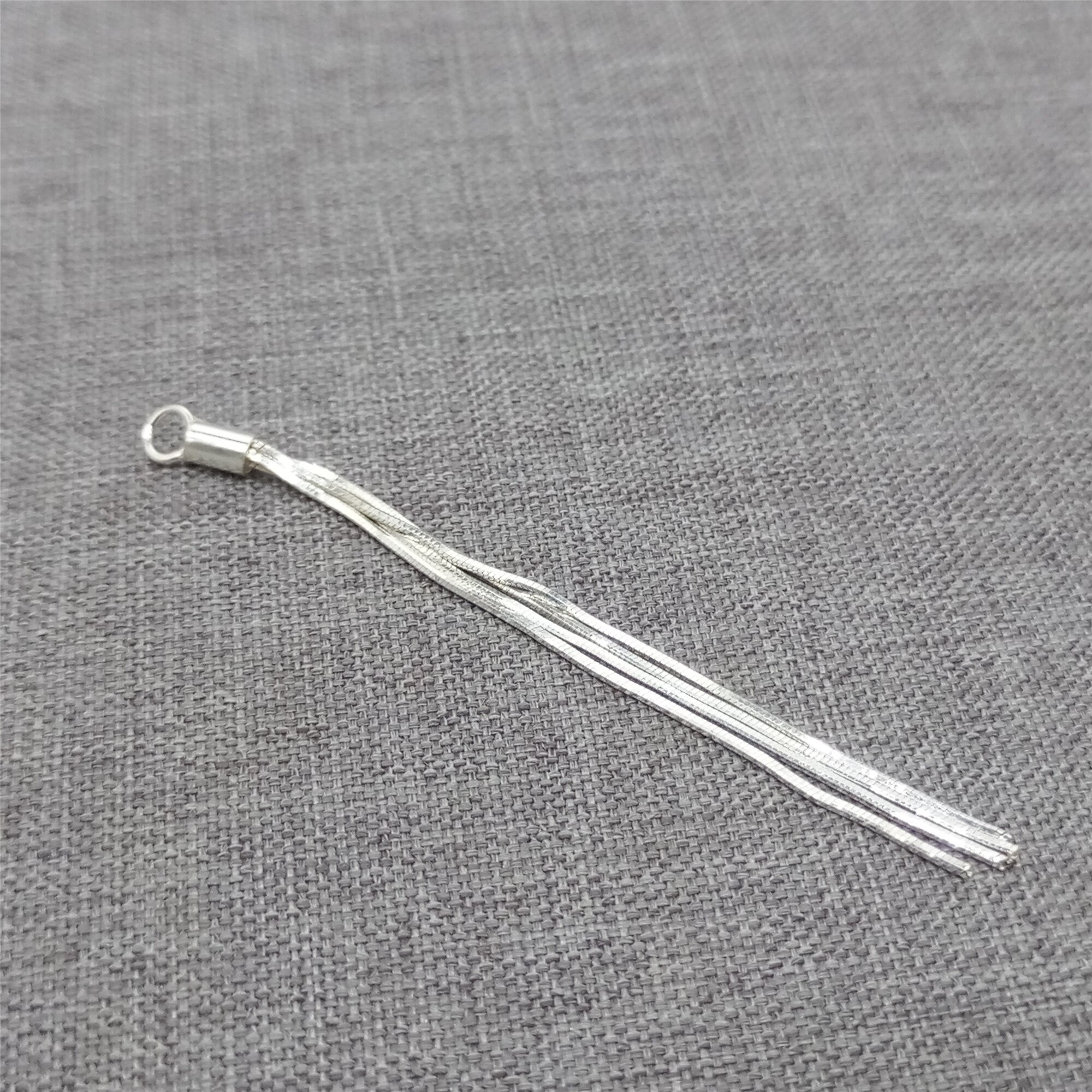2pcs di 925 In Argento Sterling Catena Del Serpente Nappa Pendenti E Ciondoli per Dell'orecchino Della Collana