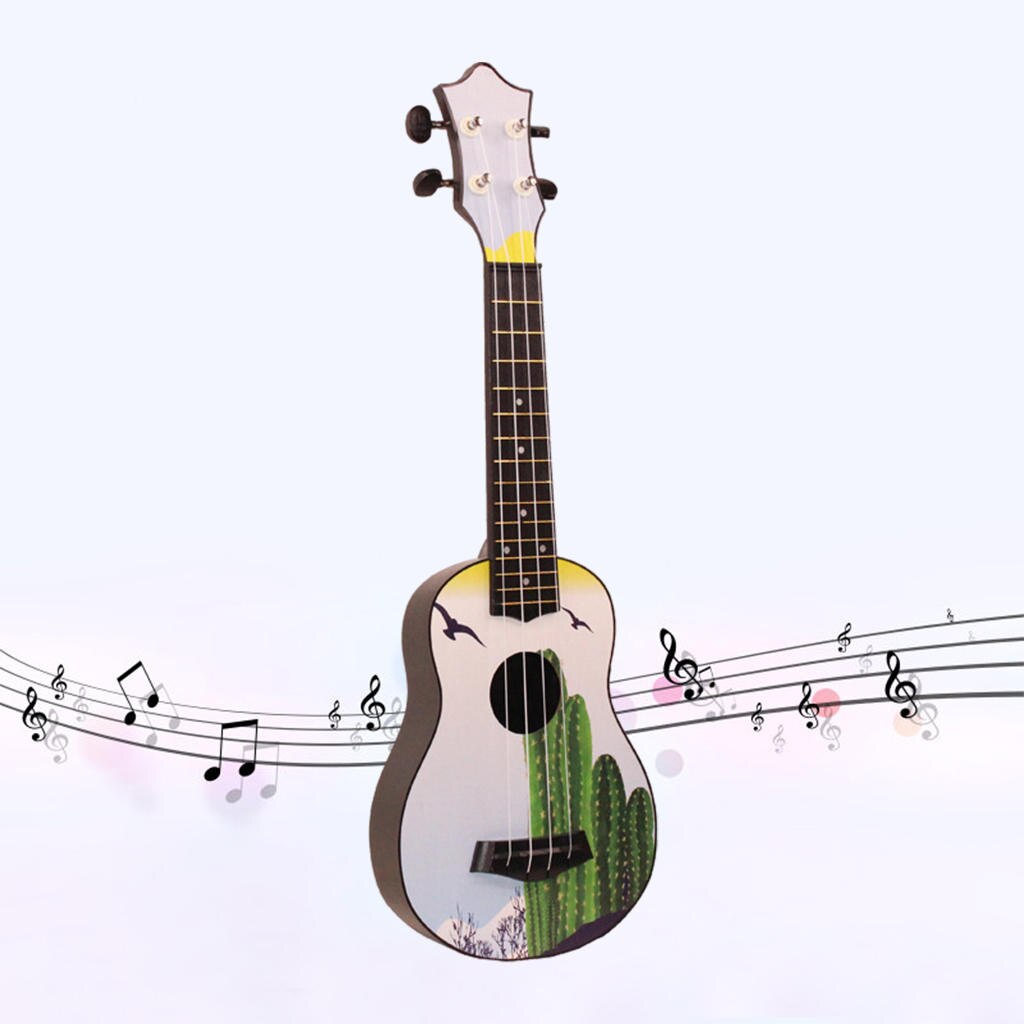 21in Ukulele Small Guitar Musical Instrument Stringed Instruments for Adults Beginner Kids Birthday: Cactus