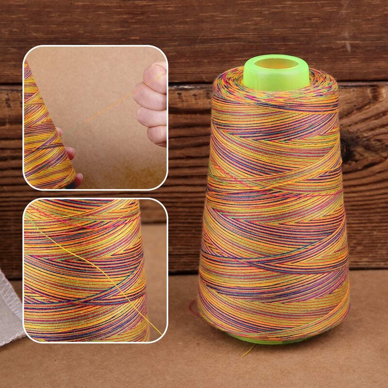 Nonvor 3000 Yards Rainbow Sewing Thread Multifunctional Polyester Sewing Thread for Regular Sewing Quilting Overlock Embroidery