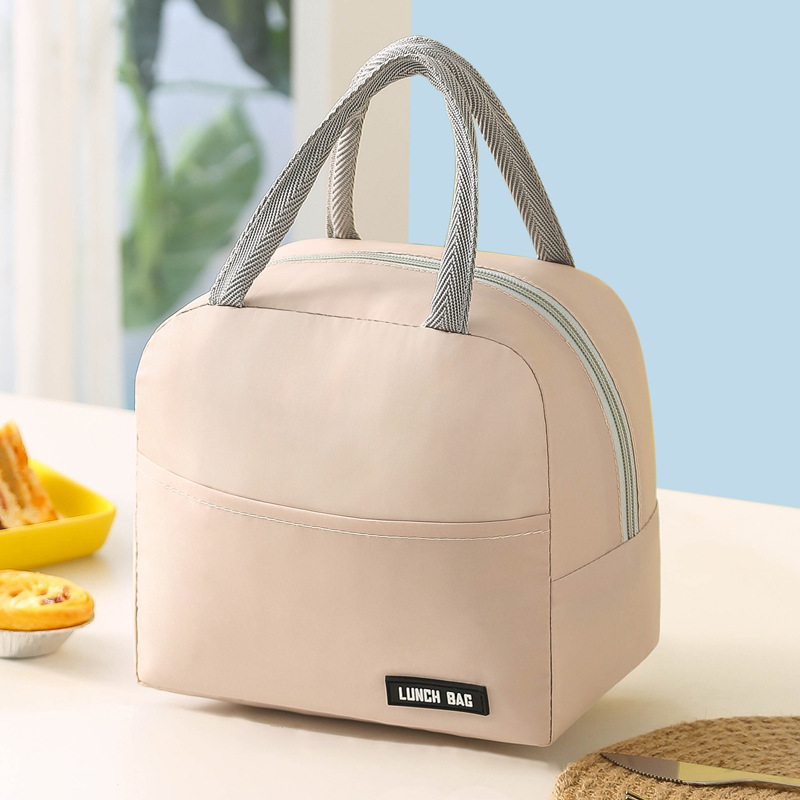 Solid Color Twill Bento Bag Portable Thermal Bag Thickened Student Lunch Box Bag Bento Bag Meal Bag