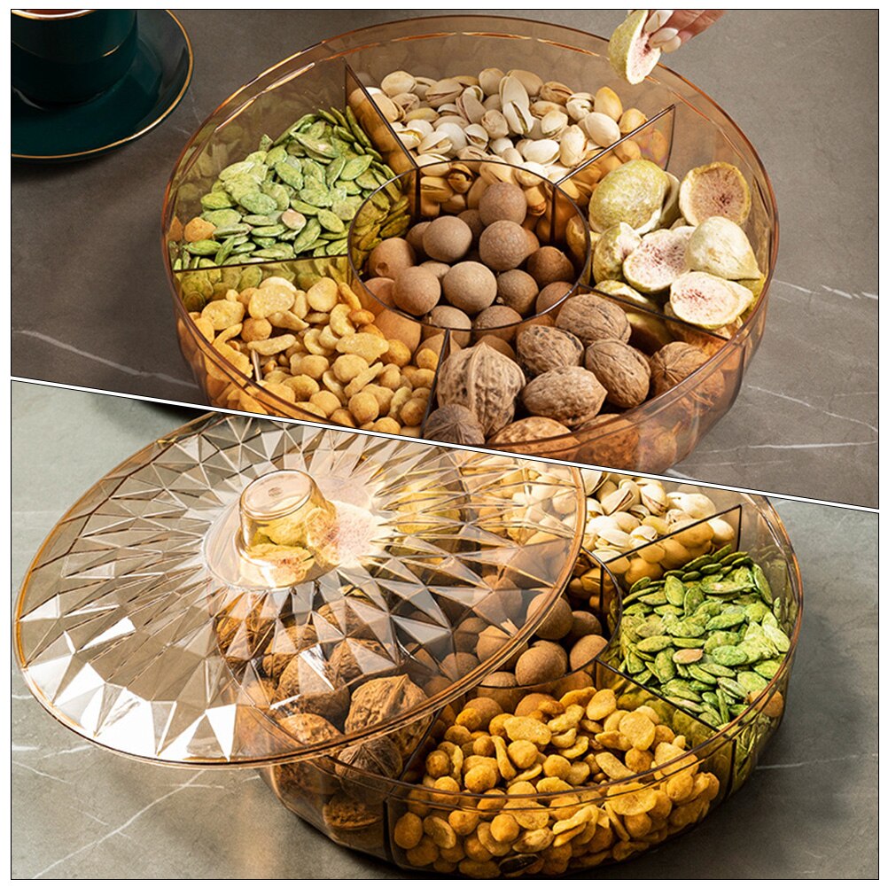 Multi Compartment Food Storage Tray Snack Storage Container Dried Fruit Snack Plate