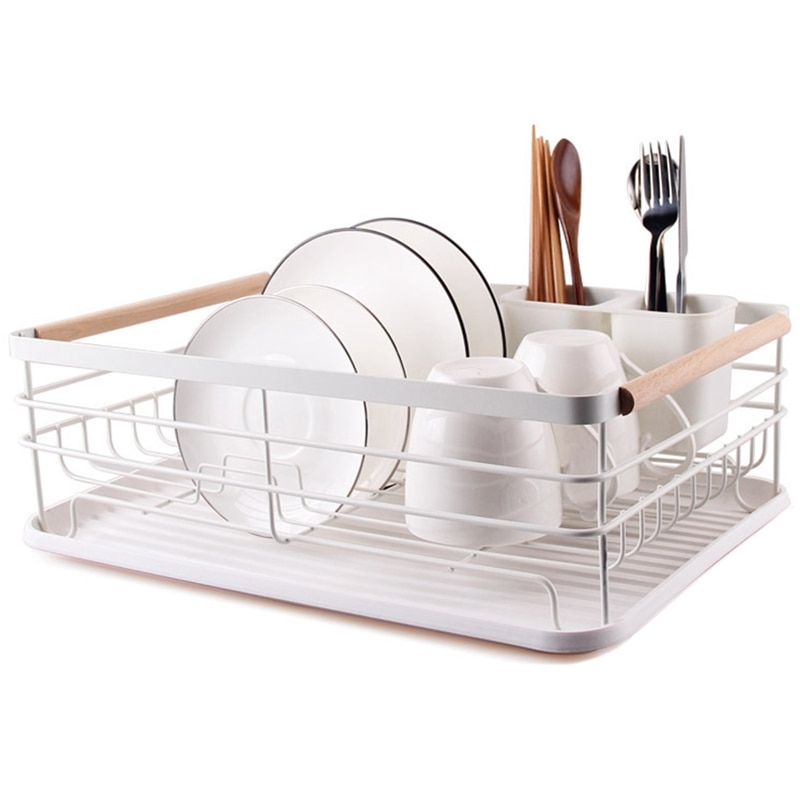 Iron Kitchen Dish Drying Rack Tableware Drainer Storage Basket Shelf Forks Bowl Plate Dishes Holder Drainer Sink Organizer: Default Title