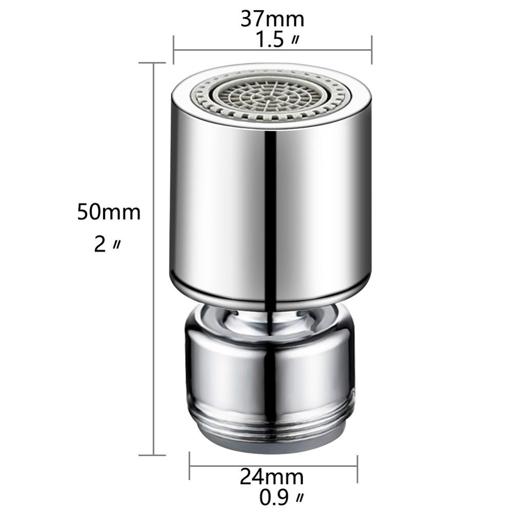 Bevægelig 360 ° drejelig køkkenhane vandhane sprøjtehoved udskiftning anti -stænk hane booster bruser og vandbesparende håndvaskarmatur: 24mm han