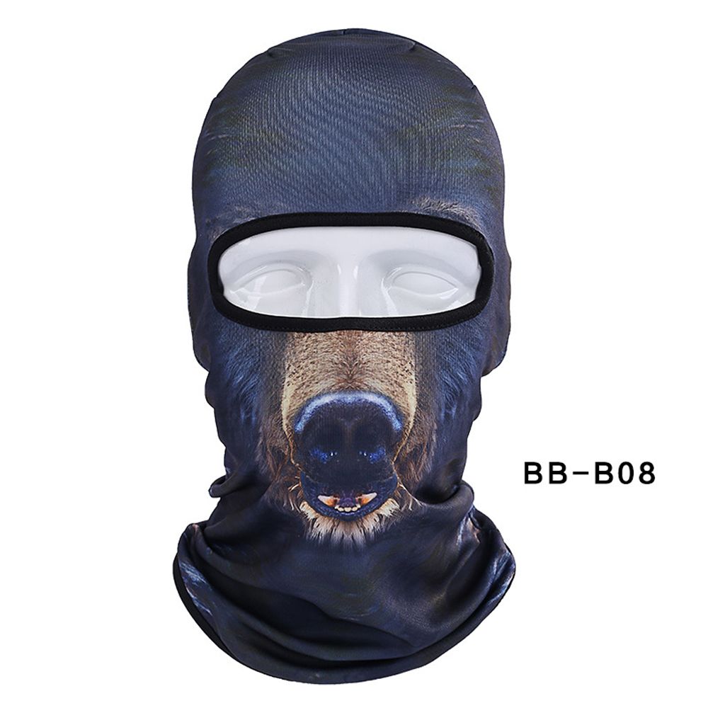 Cagoule animale 3D chien de chat | Vélo, Snowboard, bonnet Skullies, casque, doublure, chapeau d'hiver, masque complet pour femmes et hommes: BB-B08