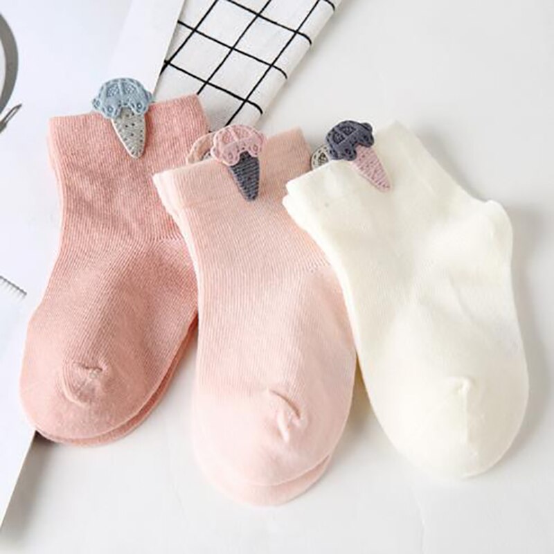 1 Pair Newborn Baby Girls Kids Ankle Socks Cotton Short Socks Cartoon Cute Lovely Random Color: D Random