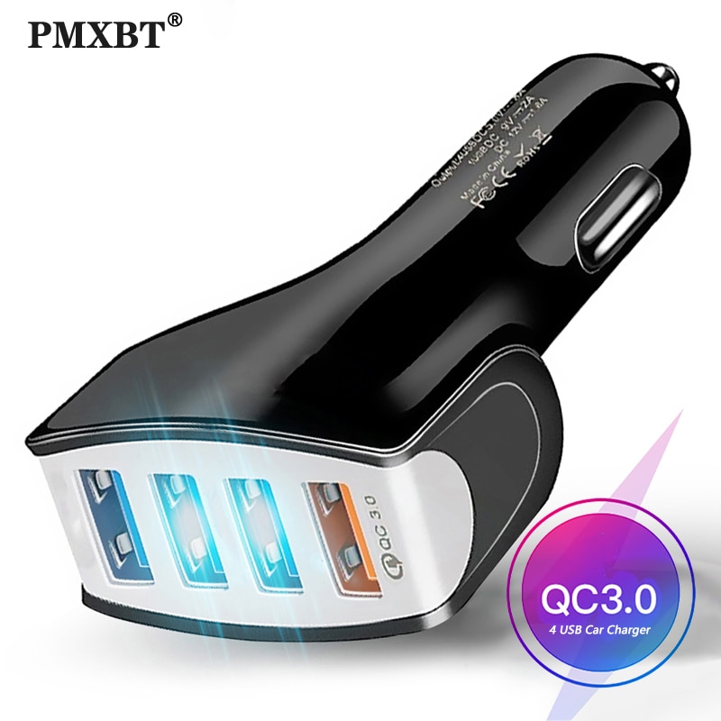 QC3.0 Multi Usb Autolader Mobiele Telefoon 4 Port Usb Charger In Auto Voor Iphone 11 X Huawei Samsung A50 s9 Meerdere Lading Adapter