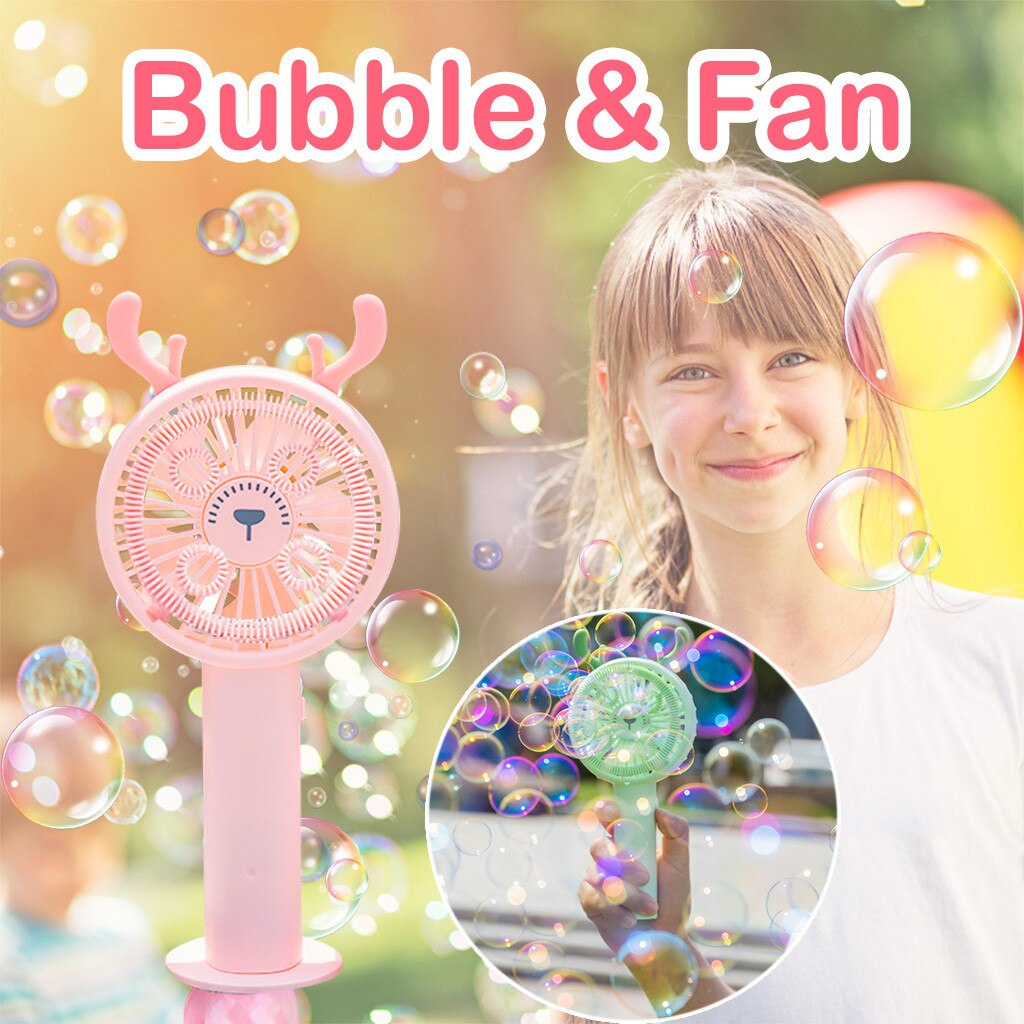 Low Noise Portable Handheld Multi-function Mini Fan BUBBLE MAKER BLOWER MACHINE MINI FAN USB Rechargeable Fan 100ml