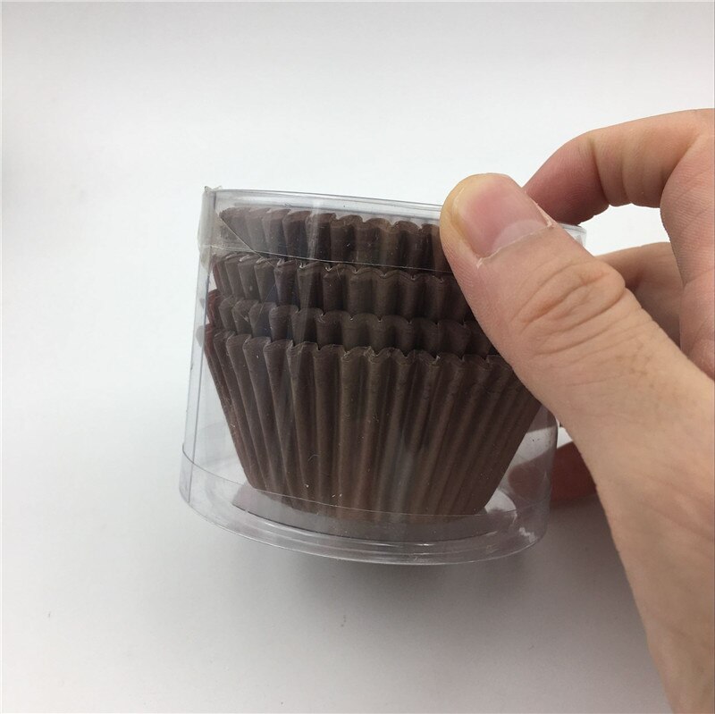 100 stks Bruin Pure Kleur Papier Taart Cupcake Liner Bakken Muffin Box Cup Case Party Tray Cakevorm Cake Decorating gereedschap