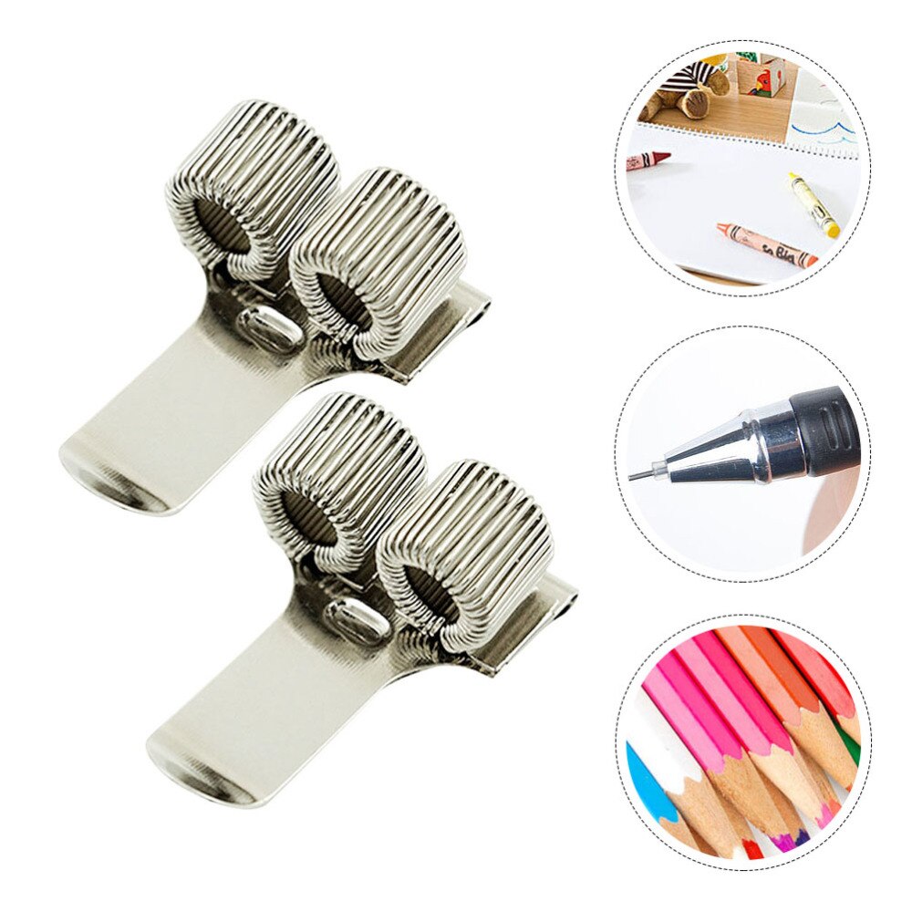 2 pièces Porte-Stylo Avec Ressort réglable Pratique Double Stylo Support De Stockage