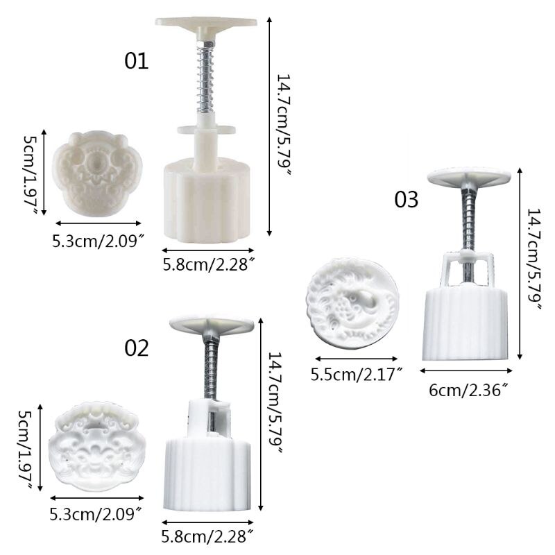 75G Mooncake Vat Mold Met Stamp Handpers Maan Cake Gebak Mould Bakvormen M89A