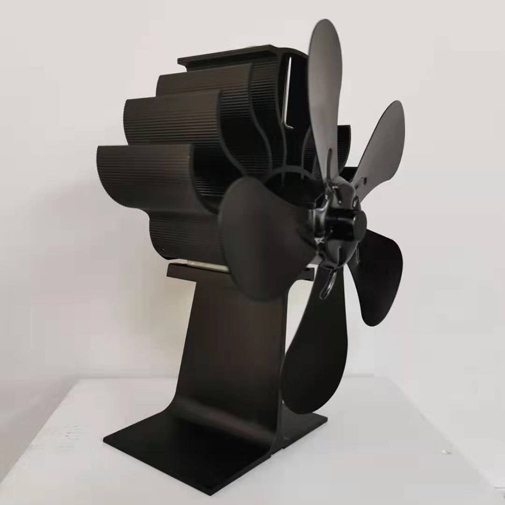 Ventilador eléctrico para estufa, Reduce el consumo, bajo nivel de ruido, 1 Juego de soplador termodinámico para chimenea, cinco cuchillas: Default Title