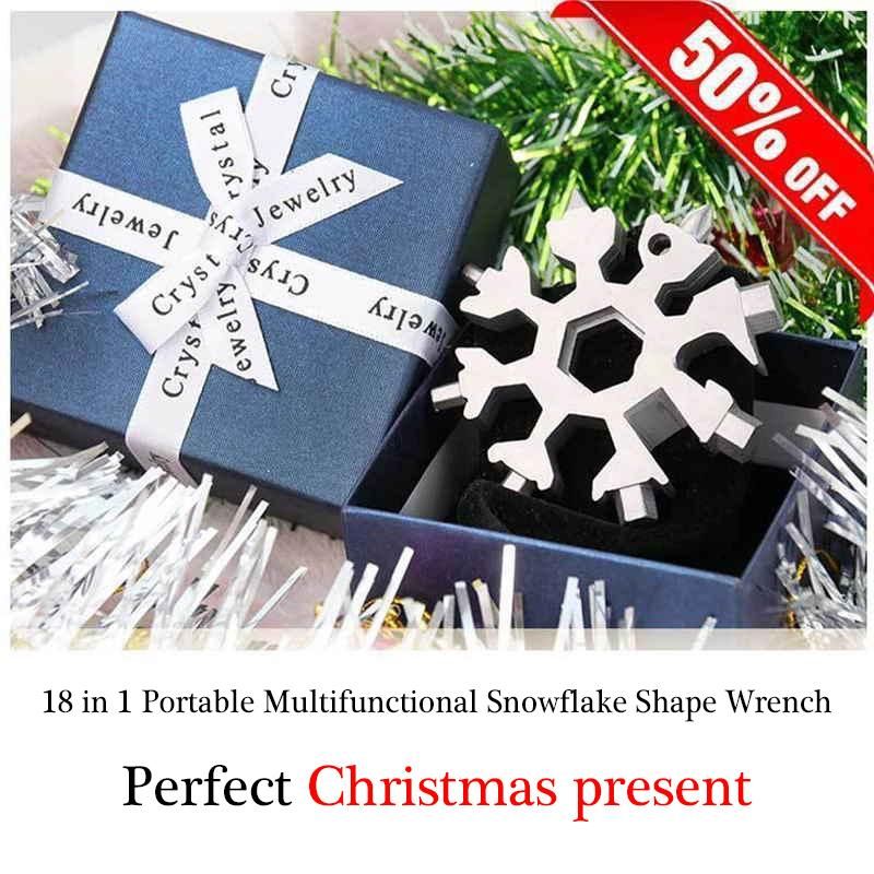 Mintiml™18-in-1 Edelstahl Schneeflocken Multi-Werkzeug bilden Schlüssel 420 Multifuction Achteckige Schlüssel Weihnachten