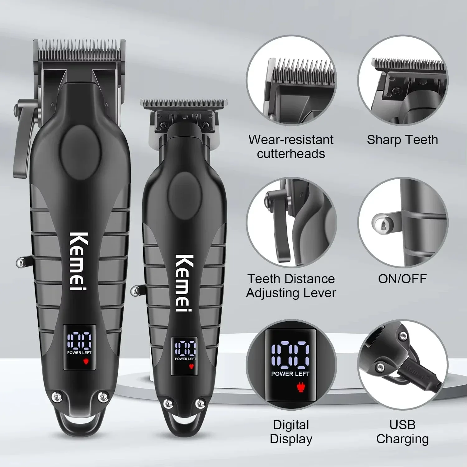 Kemei KM-2290 KM-2293 KM-T95 Cutting Machine Electric Shaver Hair Trimmers With LCD Display Men's Hair Clipper