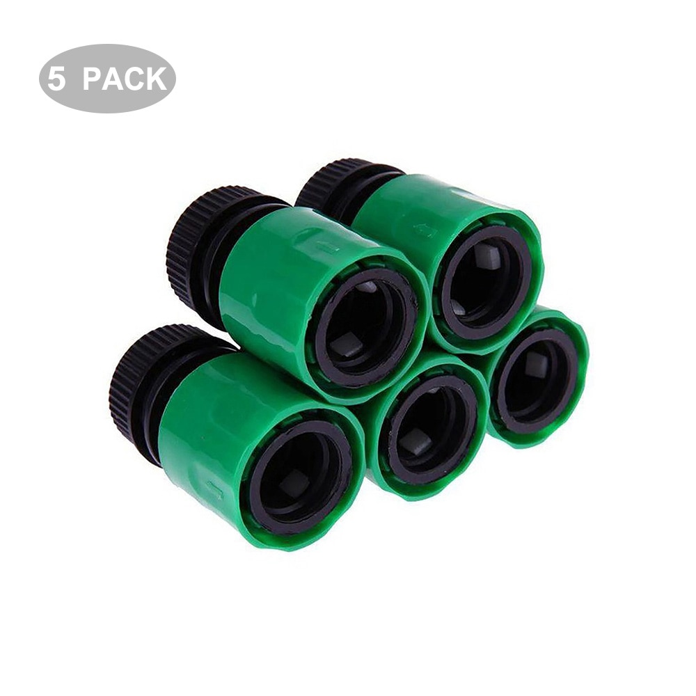5Pcs Green Threaded Hose End Quick Connector Plastic Water Pipe Fitting 1/2 "Pipe Quick Connector