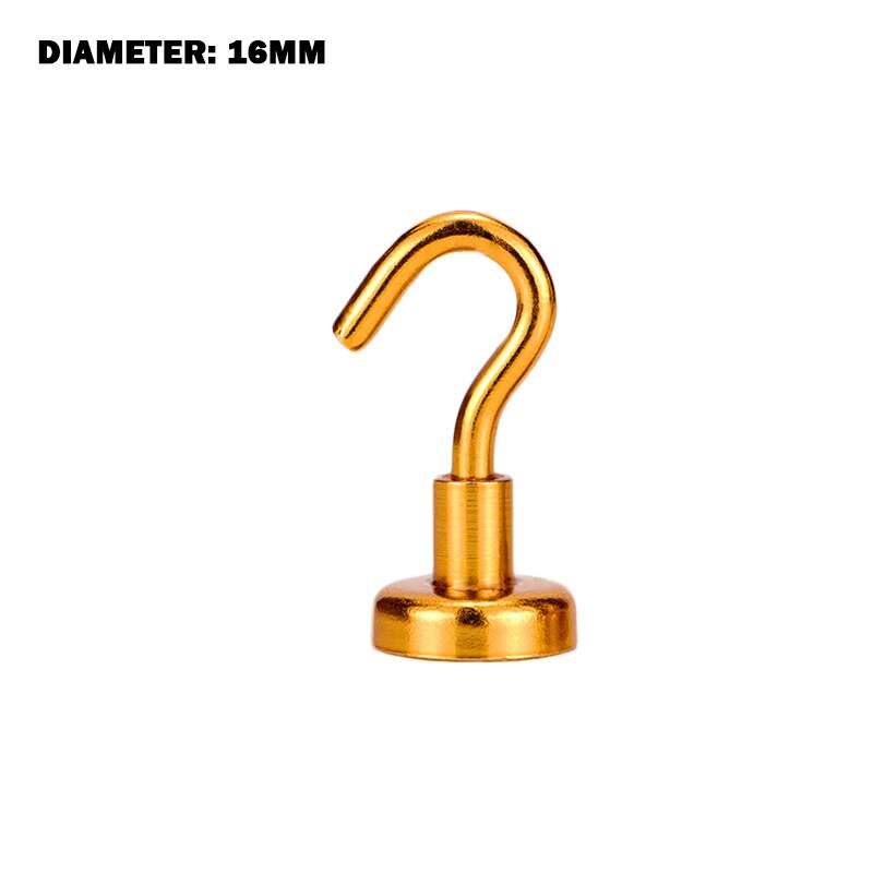 1/8Pcs Super Strong Magnetic Hooks Hanger Magic Wall Door Hook Strong Mini Heavy Duty Hook Holder For Home Storage Organization: KNE16 Golden 1Pcs