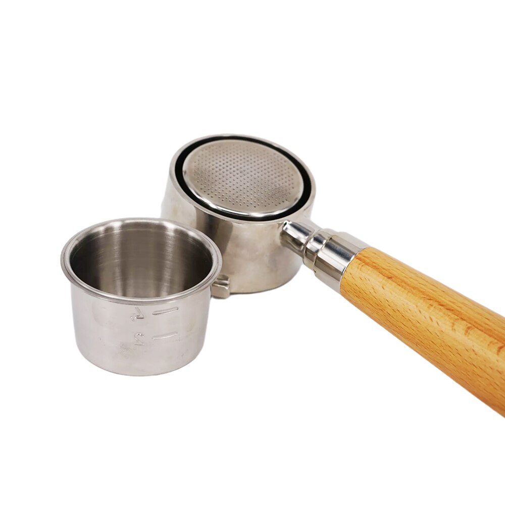 2/4Puchar 51mm bezciśnieniowy kosz filtrujący wysokiej jakości filtr robić herbaty kawy kosz filtrujący srebrny ze stali nierdzewnej stal Dripper części kawy narzędzie