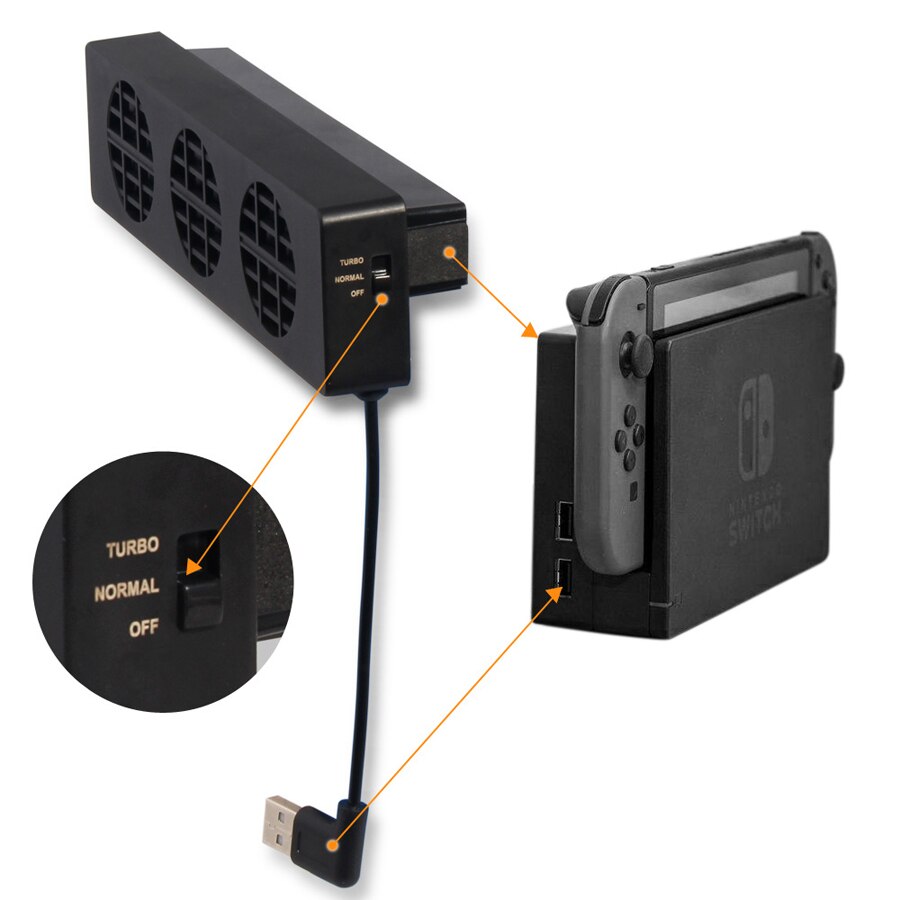 Dobe – refroidisseur de ventilateur pour Console de jeu Nintendo Switch, Kit USB DC 5V, accessoires de ventilateur, Ventilation de commande