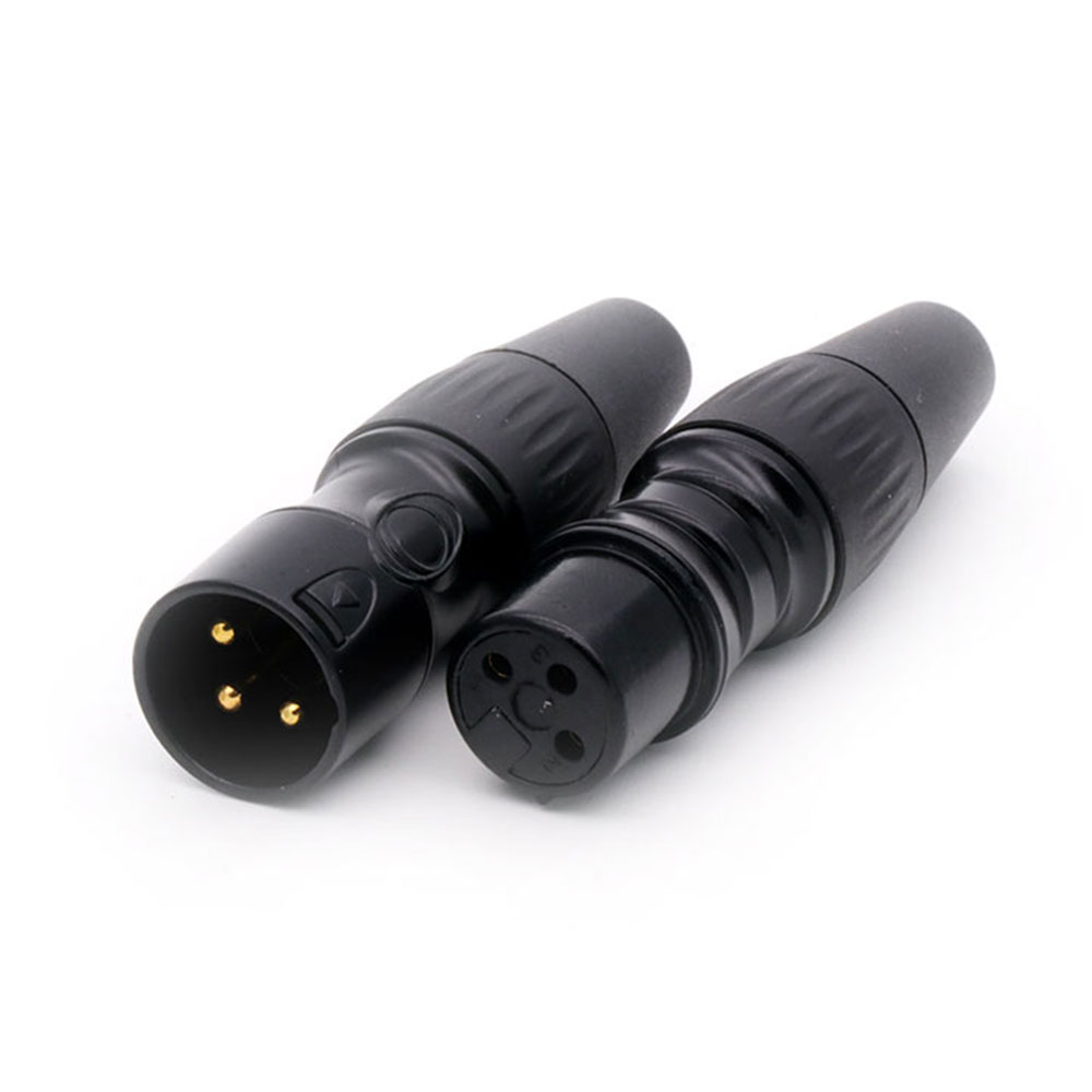 10 Stks/partij 3 Pin Xlr Plug Jack Mannelijke/Vrouwelijke 3 Pole Xlr Socket Microfoon Mic Kabel Draad Connector Zwart kleur