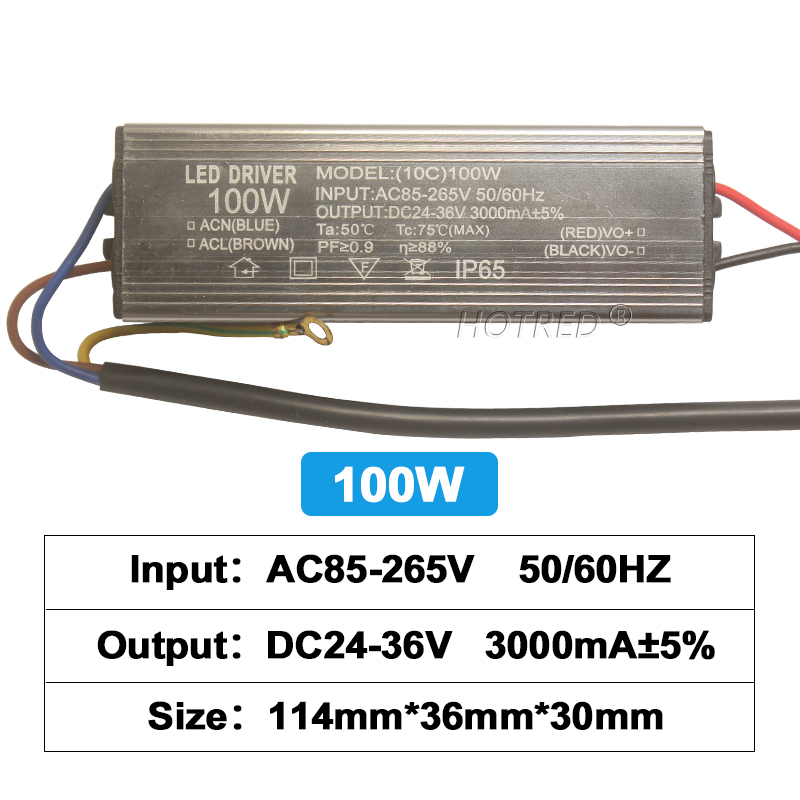 LED-Treiber, wasserdichte Beleuchtungstransformatoren, 10 W, 20 W, 30 W, 50 W, 70 W, 80 W, 100 W, DC24-36V, Netzteil 600 mA, 900 mA, 1500 mA, 2100 mA, 3000 mA: green