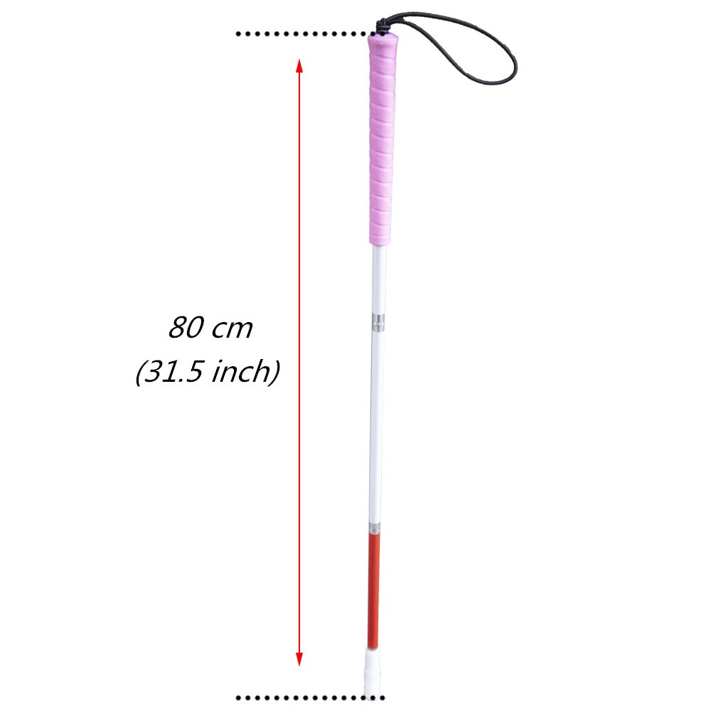70cm - 80 cm Aluminium Folding Blind Cane , White Cane ,Pink Handle, with 2 Tips, 3PEA-PIK: 80cm (31.5 inch)