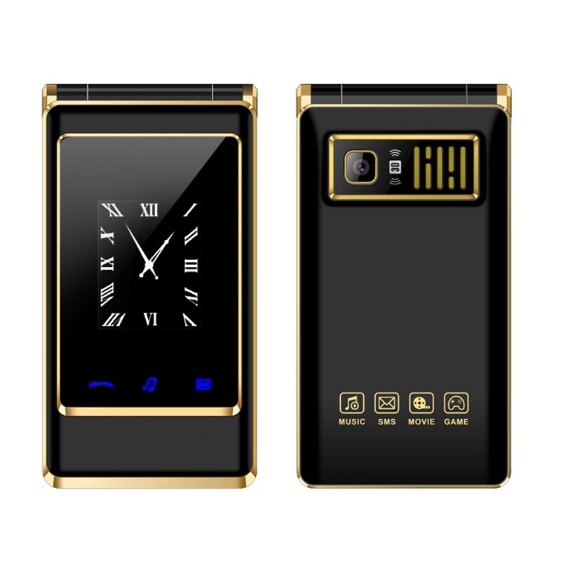 Teléfono Móvil para personas mayores pantalla táctil de 3,0 pulgadas, teléfono móvil con tapa, pantalla Dual, Tarjeta SIM Dual, esfera de velocidad, Bluetooth 2,0, tecla grande