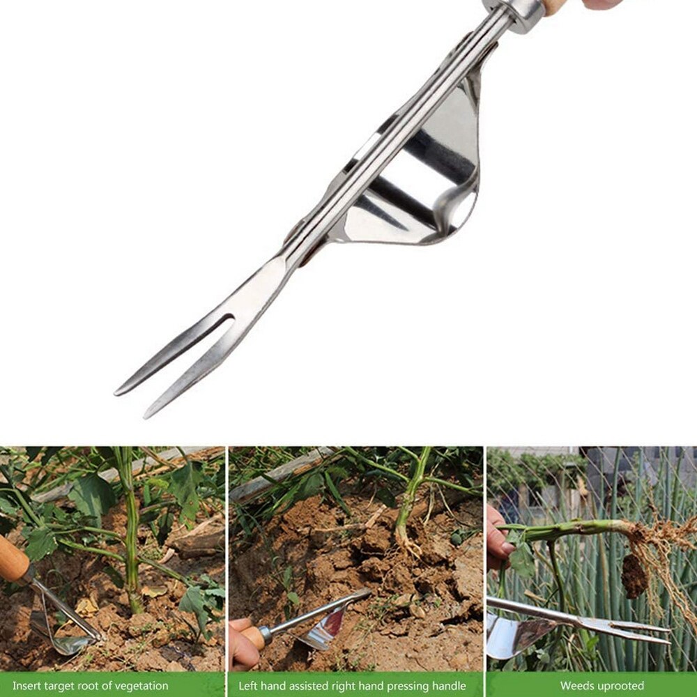 Mini Manual Weeder Fork Stainless Steel Hand Garden Digging Puller Weeding Tool Transplanting Digging Soil Garden Hand Tools