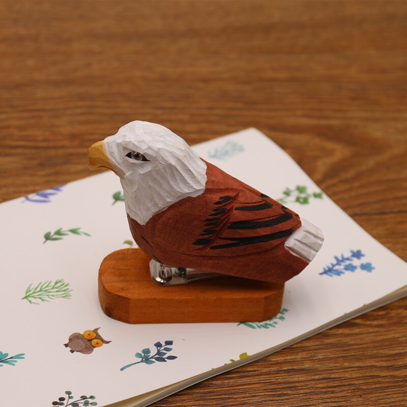 Handicraft Wooden Animal Stapler Office Supplies Wooden Stationery Stapler School Business Office