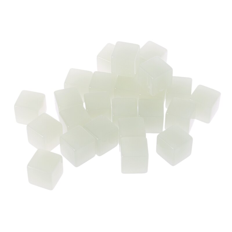 Dés vierges acryliques de dés lumineux de Cube de 25 pièces pour la directe de jeu de société de TRPG