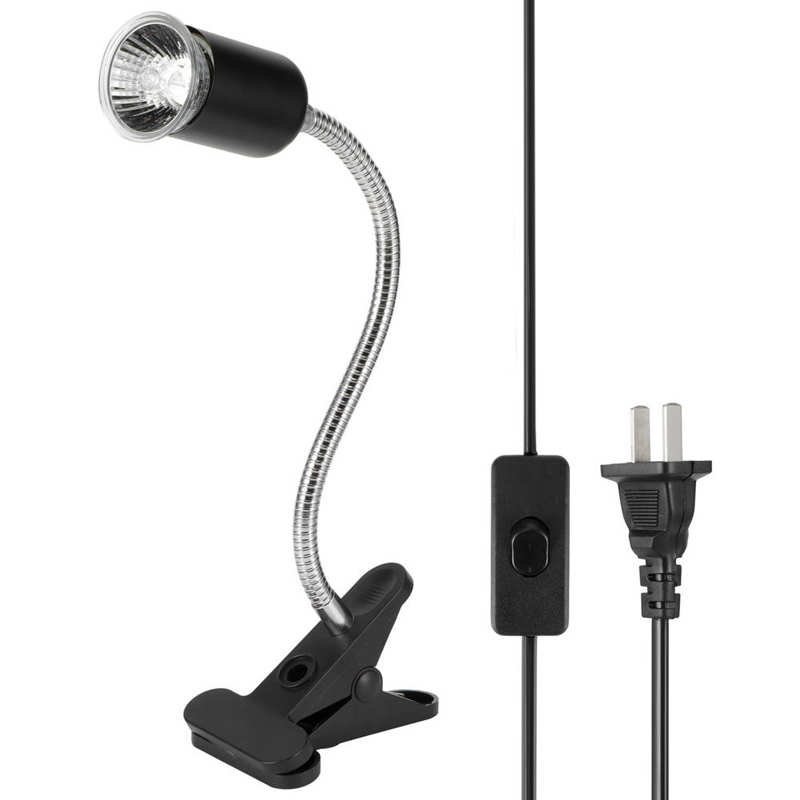 25W Reptile Heat Lamp Clip On Aquarium Amphibians Tortoise Basking Lamp With 360 Degree Twist Flexible Hose Bright Sunlight