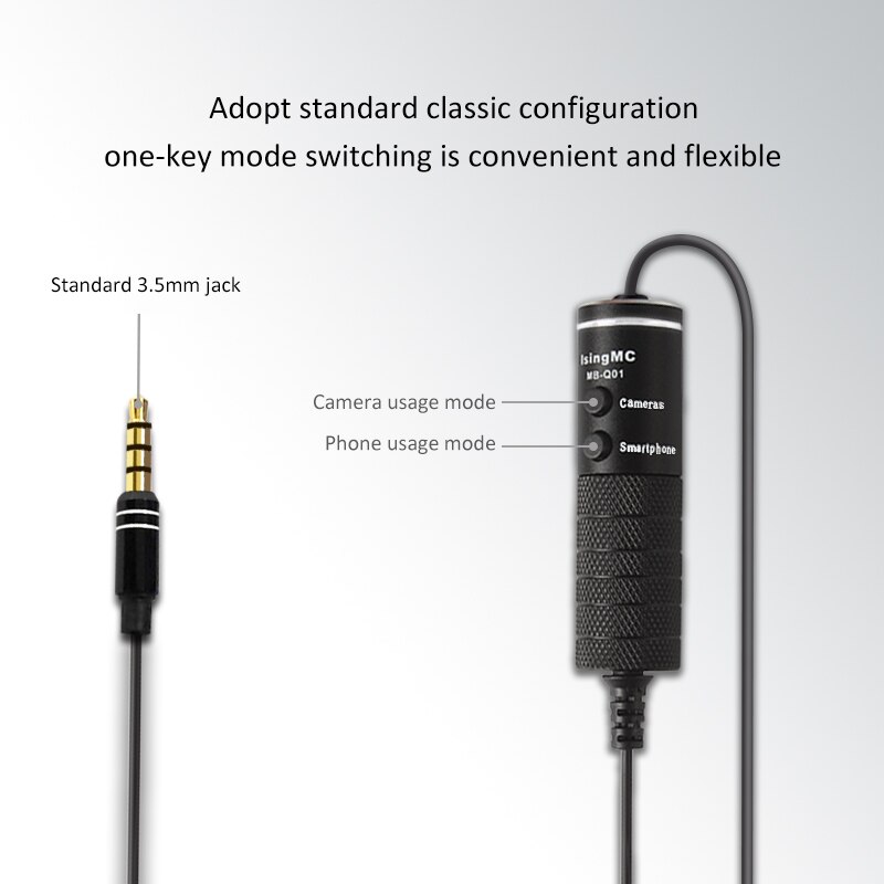 3.5mm Lavalier Condenser Microphone Mini Portable Video Audio Recording Studio Mic for Computer Laptop Phone Camera
