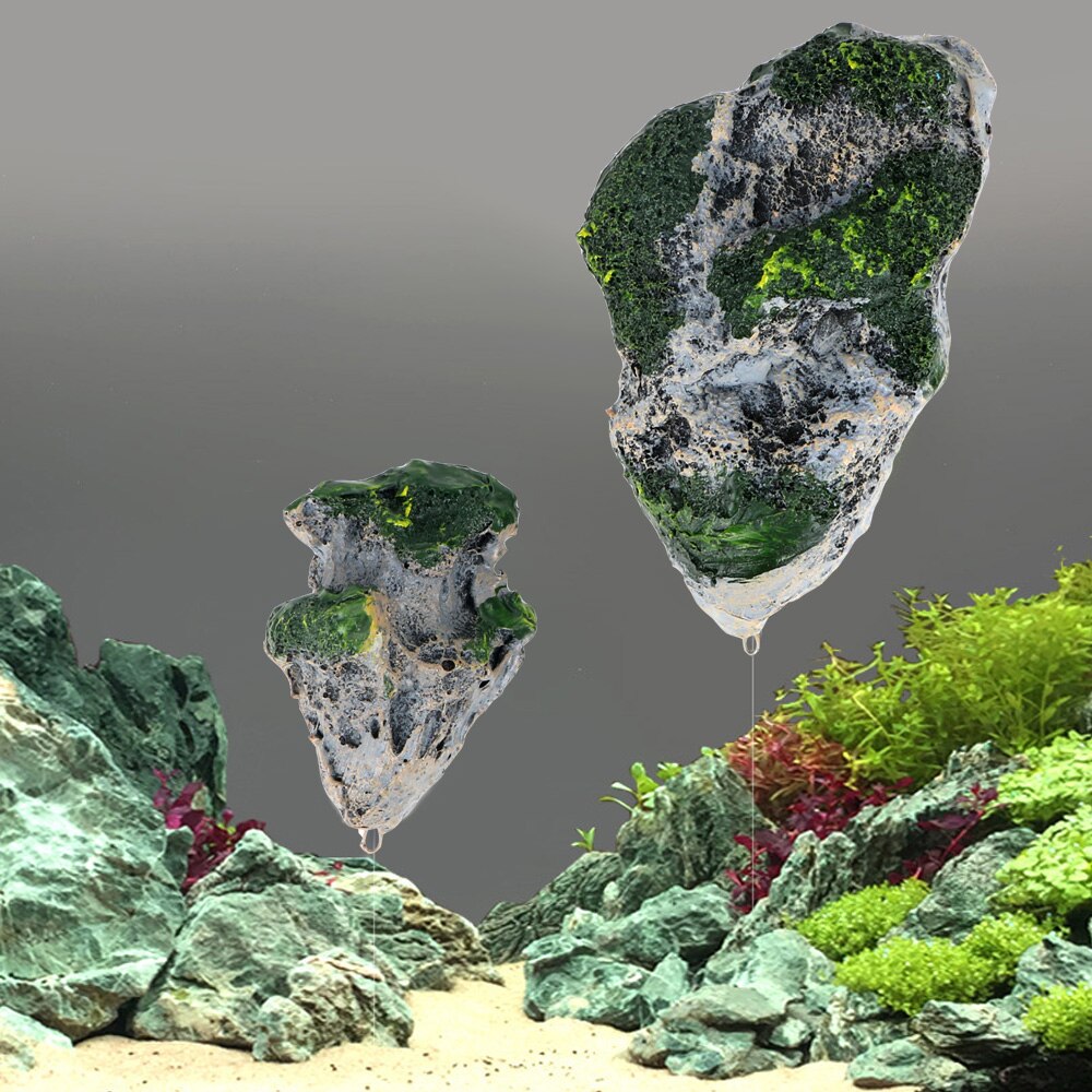 Drijvende Puimsteen Opgeschort Stone Flying Rock Aquarium Decoratie Hars Kunstmatige Drijvende Rock Aquarium Decor Ornament