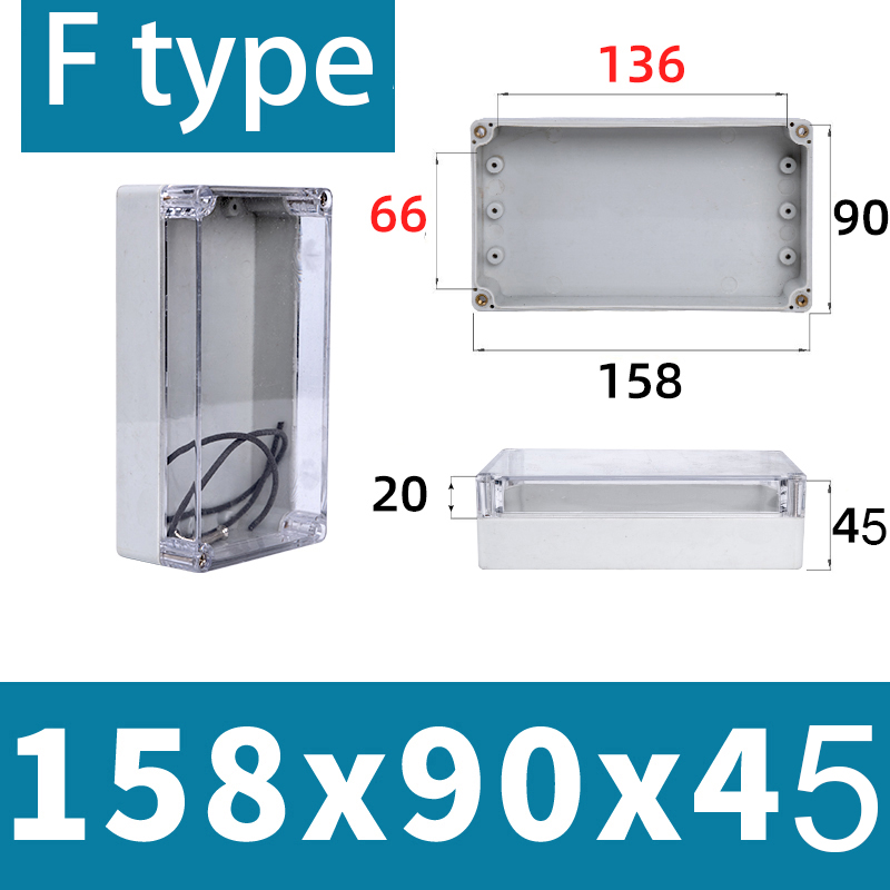 F-type transparent waterproof box Outdoor monitoring box Outdoor waterproof junction box ABS Plastic terminal seal switch box: Ivory