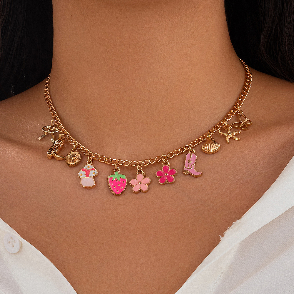 Exquisitos dijes, collar con colgante de perlas para mujer, gargantilla con dije de lazo de Color dorado de acero inoxidable, concha de concha, de joyería de