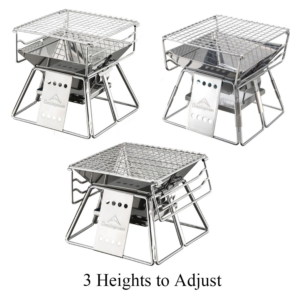Barbecue Grill Outdoor Portable Stainless Steel Folding Charcoal BBQ Grill Charcoal barbecue Camping Picnic Tool