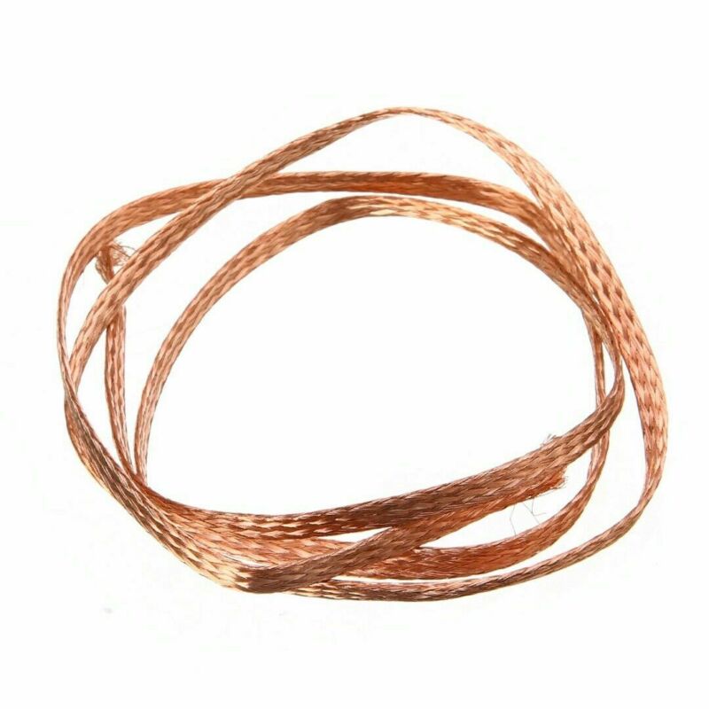 Tinned copper braided connection wire 1m 3.3ft 6mm flat pure copper cable