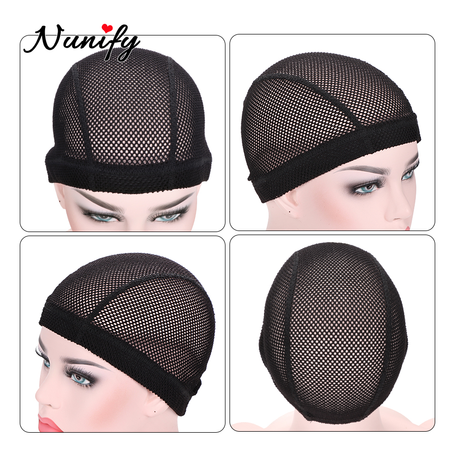 Nunify – bonnet de perruque tressé au Crochet à grand trou, pour la fabrication de perruques, filet de cheveux respirant, bonnet en maille, bonnets dôme en Spandex, taille libre, extensible
