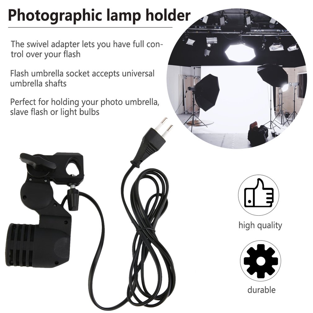 Lamp Holder E27 Socket Flash Photo Lighting Bulb Holder For Photography Studio US / EU Plug
