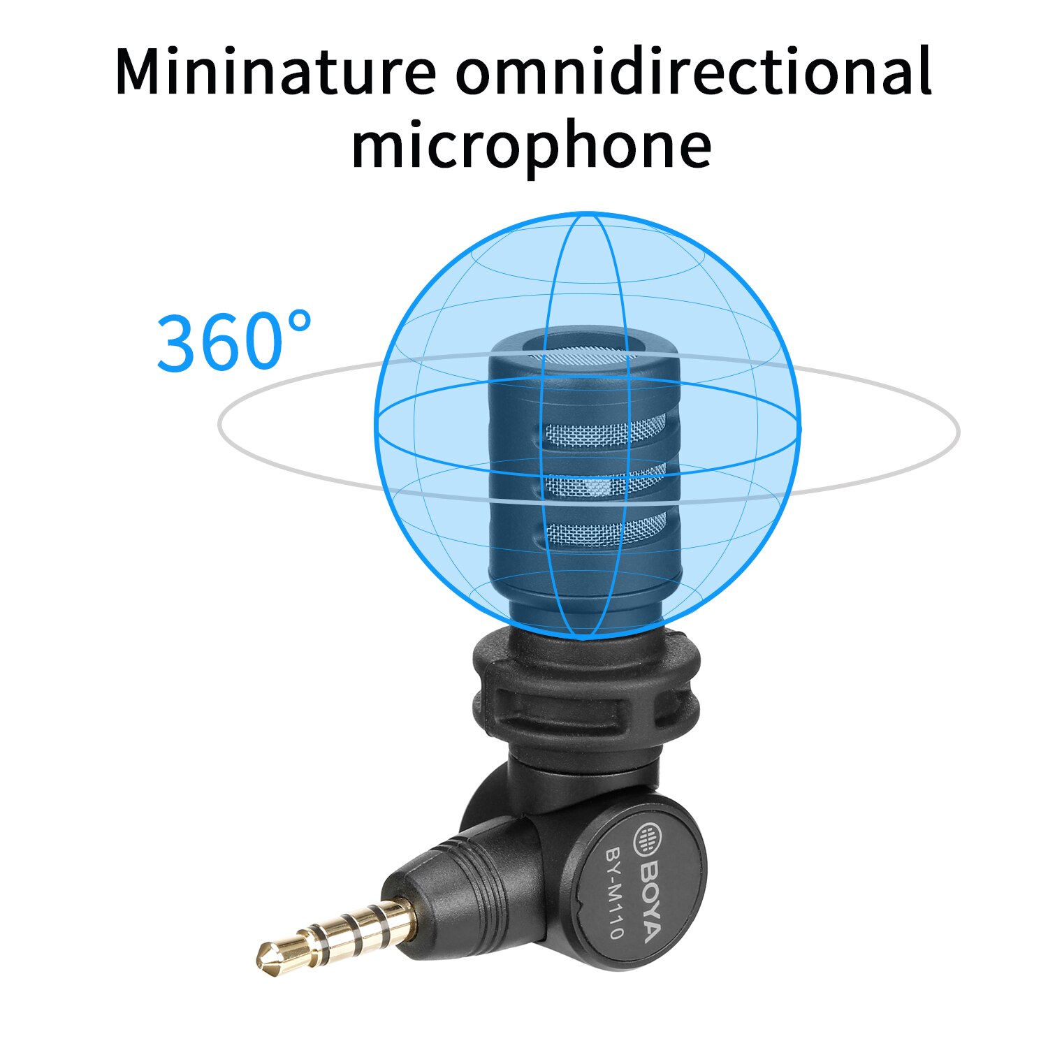 Boya BY-M110 Mininature Condensator Microfoon 3.5Mm Trrs Microfoon Voor Smartphone Laptop Tablet 180 ° Roterende Kop Plug En Play